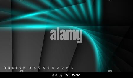 Blue light line shadow dark grey luxury background Stock Vector