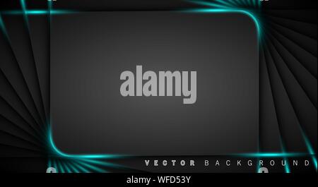 Blue light line shadow dark grey luxury background Stock Vector