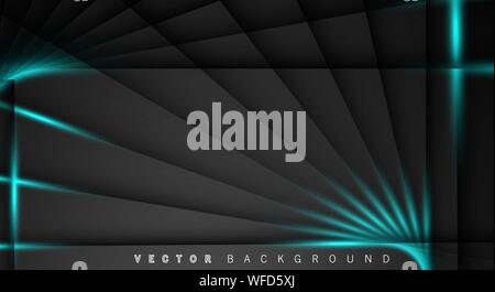 Blue light line shadow dark grey luxury background Stock Vector