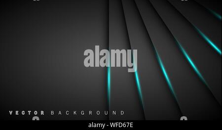 Blue light line shadow dark grey luxury background Stock Vector
