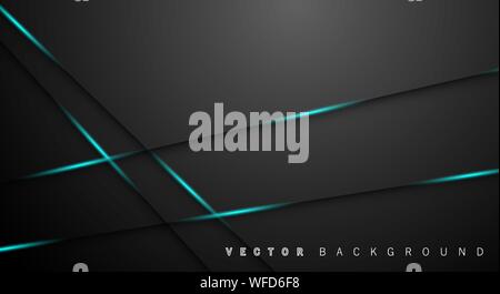 Blue light line shadow dark grey luxury background Stock Vector