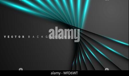 Blue light line shadow dark grey luxury background Stock Vector