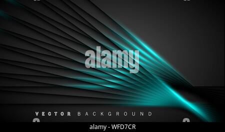 Blue light line shadow dark grey luxury background Stock Vector