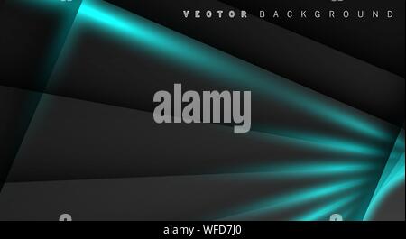 Blue light line shadow dark grey luxury background Stock Vector