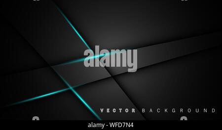 Blue light line shadow dark grey luxury background Stock Vector