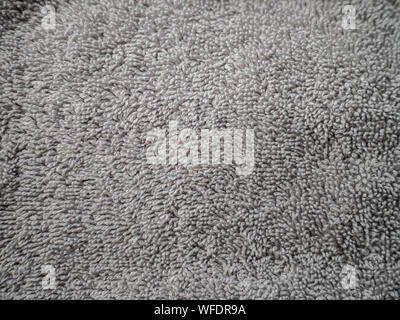 Close up of silver grey bath towel fabric Stock Photo