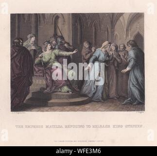 Book plate / print of 'The Empress Matilda refusing to release King Stephen'. Stock Photo