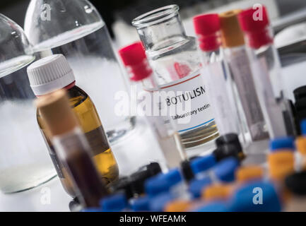 Botulism samples in laboratory, conceptual image Stock Photo