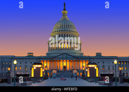 United States Capitol Building at sunset Stock Photo