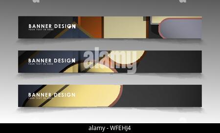 Set the banner abstract background. Rectangular, round in brick and stone colors Stock Vector