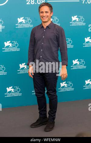Gael Garcia Bernal poses at the photo call of 'EMA' during the 76th Venice Film Festival at Palazzo del Casino on the Lido in Venice, Italy, on 31 August 2019. | usage worldwide Stock Photo