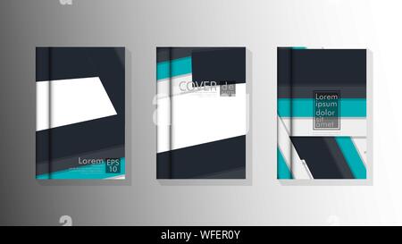 Set the cover vector of the book with overlapping rectangles. suitable for any background. cover design in eps 10 Stock Vector