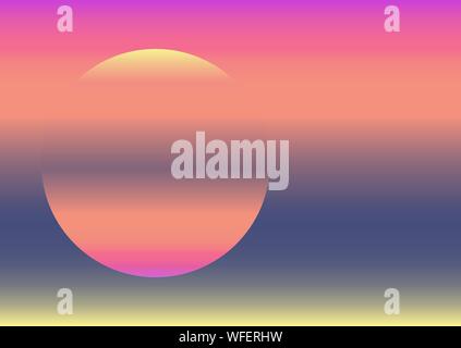 Abstract background using gradients. Sunny sunset on the sea. Colorful vector background. EPS 10. Horizontal composition A4 Stock Vector
