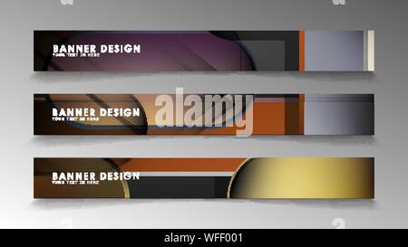 Set the banner abstract background. Rectangular, round in brick and stone colors Stock Vector