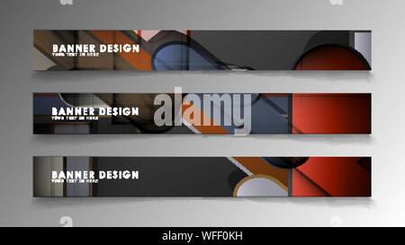 Set the banner abstract background. Rectangular, round in brick and stone colors Stock Vector