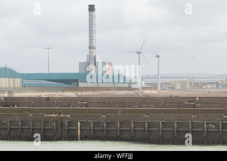 Shoreham power station from Shoreham Beach. West Sussex, UK. Stock Photo