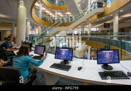 The computer area inside the Liverpool Central Library Stock Photo