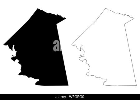 Polk County, Texas (Counties in Texas, United States of America,USA, U.S., US) map vector illustration, scribble sketch Polk map Stock Vector