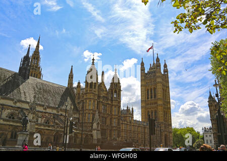 London, Great Britain -May 22, 2016: nice view of Westminster Palace, the Houses of Parliament, the Parliament of the United Kingdom Stock Photo