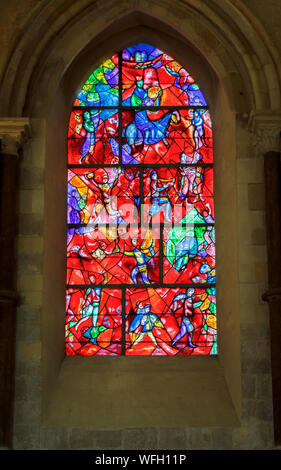 The Chagall Window by Marc Chagall in Chichester Cathedral, Chichester, a city in and county town of West Sussex, southern England, UK Stock Photo