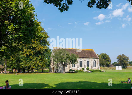 The Guildhall, a medieval Franciscan friary, in Priory Park in Chichester, a city in and county town of West Sussex, south coast England, UK Stock Photo