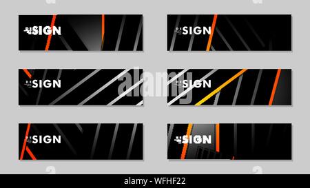 A set of modern vector banners with a line background Stock Vector ...