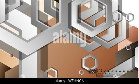 Abstract geometric background with hexagons skin color composition. Vector illustration Stock Vector