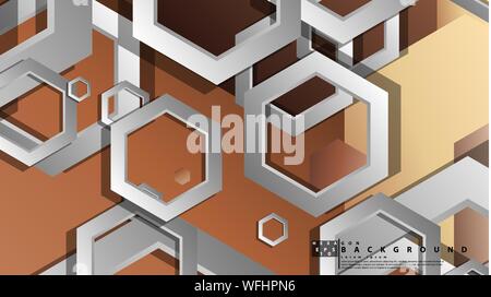 Abstract geometric background with hexagons skin color composition. Vector illustration Stock Vector