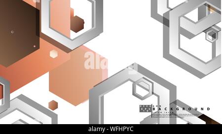Abstract geometric background with hexagons skin color composition. Vector illustration Stock Vector