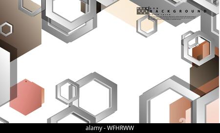 Abstract geometric background with hexagons skin color composition. Vector illustration Stock Vector