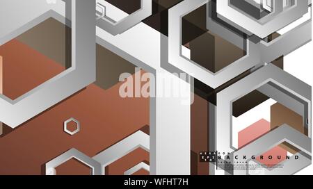 Abstract geometric background with hexagons skin color composition. Vector illustration Stock Vector