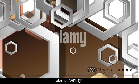 Abstract geometric background with hexagons skin color composition. Vector illustration Stock Vector