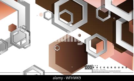 Abstract geometric background with hexagons skin color composition. Vector illustration Stock Vector