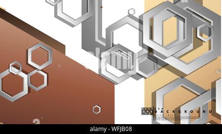 Abstract geometric background with hexagons skin color composition. Vector illustration Stock Vector