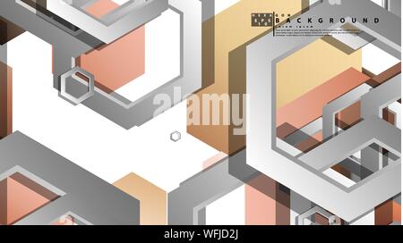 Abstract geometric background with hexagons skin color composition. Vector illustration Stock Vector