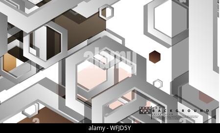 Abstract geometric background with hexagons skin color composition. Vector illustration Stock Vector