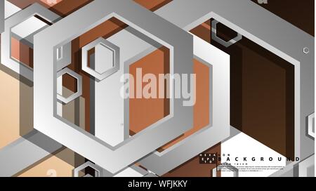 Abstract geometric background with hexagons skin color composition. Vector illustration Stock Vector