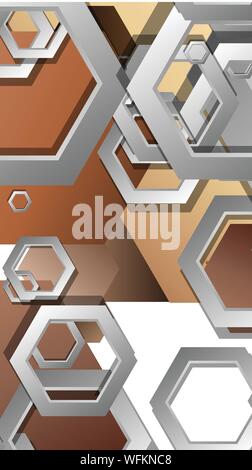 Abstract geometric background with hexagons skin color composition. Vector illustration Stock Vector