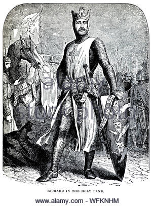 Richard I, 1157 – 1199, was King of England from 1189 until his death, known as Richard the Lionheart, vintage illustration from 1900 Stock Photo