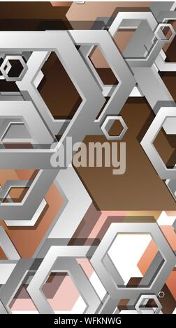 Abstract geometric background with hexagons skin color composition. Vector illustration Stock Vector