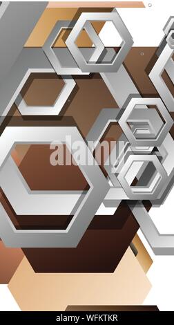 Abstract geometric background with hexagons skin color composition. Vector illustration Stock Vector