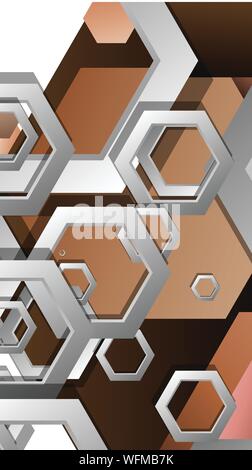 Abstract geometric background with hexagons skin color composition. Vector illustration Stock Vector