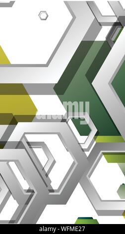 Abstract geometric background with hexagons, foliage color composition. Vector illustration Stock Vector