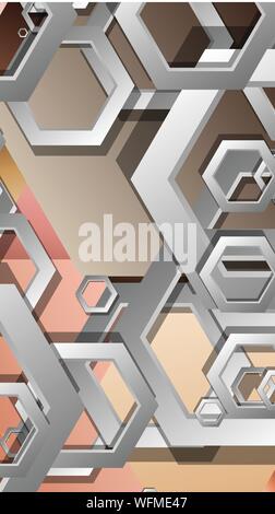 Abstract geometric background with hexagons skin color composition. Vector illustration Stock Vector