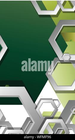 Abstract geometric background with hexagons, foliage color composition. Vector illustration Stock Vector