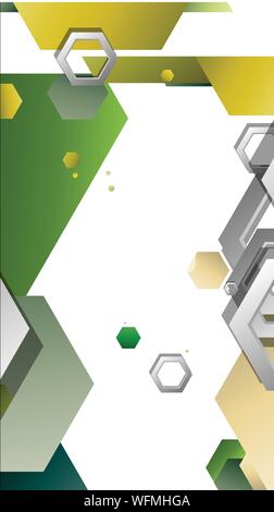 Abstract geometric background with hexagons, foliage color composition. Vector illustration Stock Vector