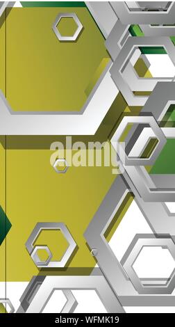 Abstract geometric background with hexagons, foliage color composition. Vector illustration Stock Vector