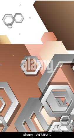 Abstract geometric background with hexagons skin color composition. Vector illustration Stock Vector