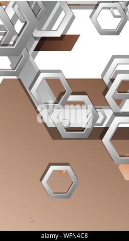 Abstract geometric background with hexagons skin color composition. Vector illustration Stock Vector