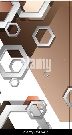 Abstract geometric background with hexagons skin color composition. Vector illustration Stock Vector
